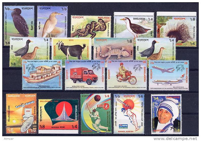 BANGLADESH. Sellos Nuevos / Mint Stamps - 1999-2000 - Birds, Mother Teresa, Postal Union, ... (040) - Bangladesch