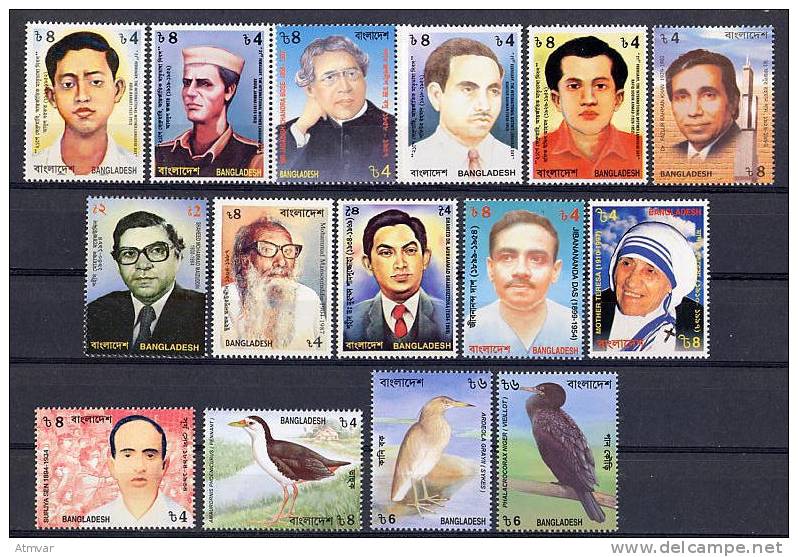 BANGLADESH. Sellos Nuevos / Mint Stamps - 1999-2000 - Birds, Mother Teresa, Personages, ... (044) - Bangladesch