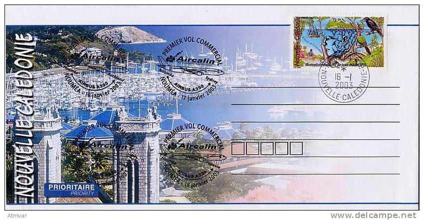 NEW CALEDONIA / NOUVELLE-CALÉDONIE (2003). Sobre / Cover Premier Vol Aircalin - Nouméa - Sydney - First Flight (049) - Lettres & Documents