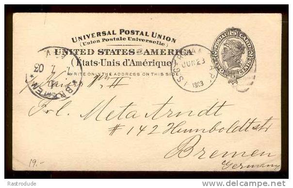 1903 2c Postal Stationery Card With German Sea P.O - ...-1900