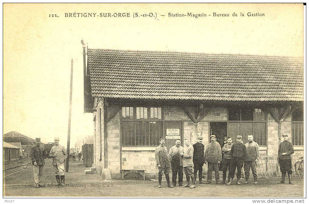 BRETIGNY SUR ORGE - Station Magasin - Bureau De La Gestion - écrite 1916 - Bretigny Sur Orge