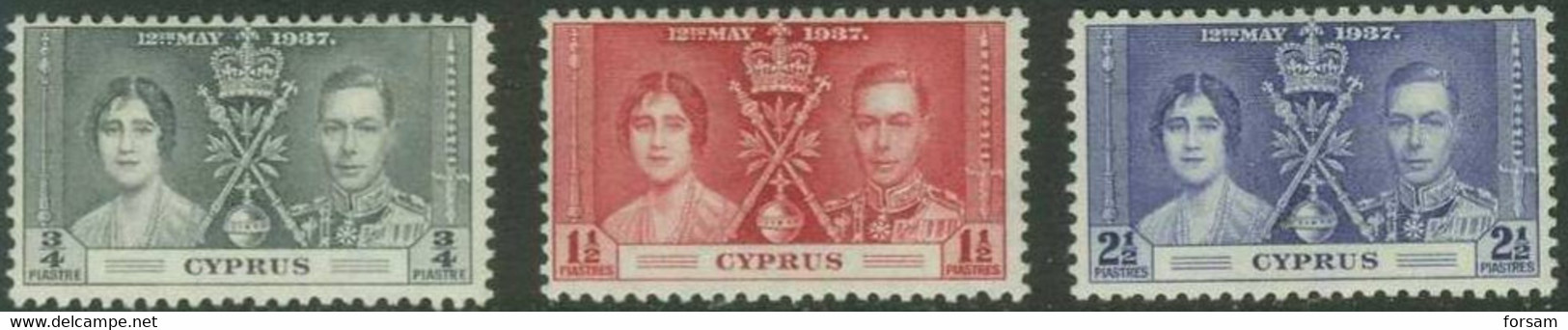 CYPRUS..1937..Michel # 133-135...MLH. - Zypern (...-1960)