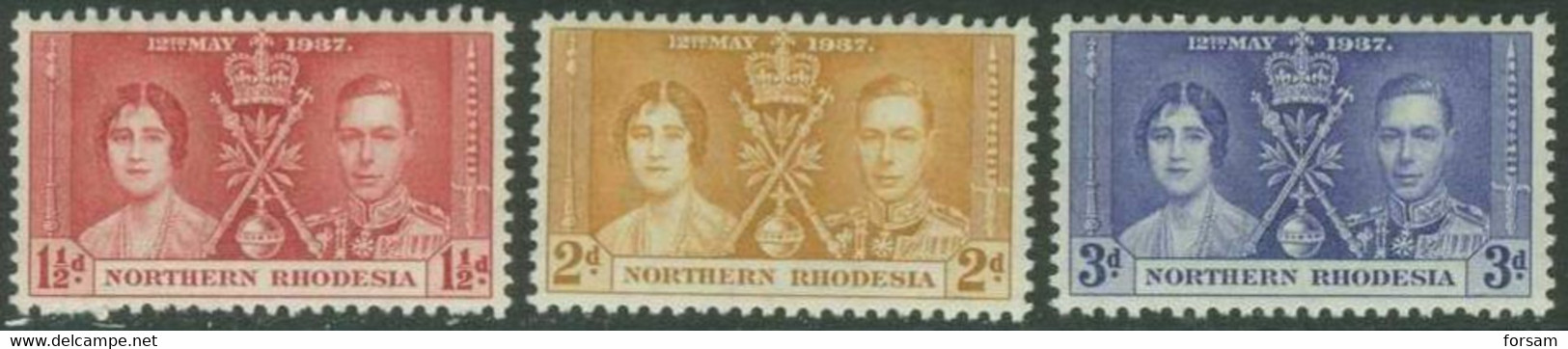 NORTHERN RHODESIA..1937..Michel # 22-24...MLH. - Northern Rhodesia (...-1963)
