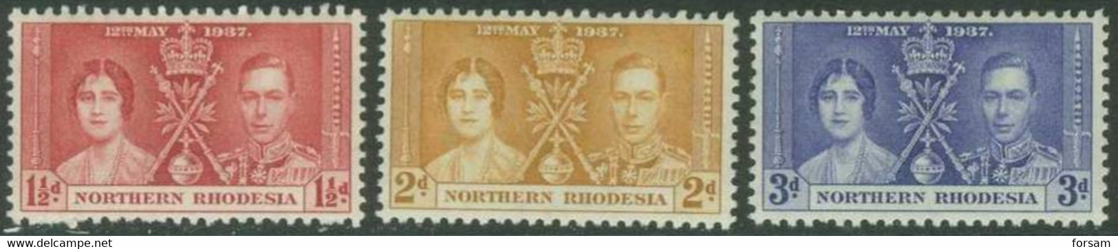 NORTHERN RHODESIA..1937..Michel # 22-24...MLH. - Rhodésie Du Nord (...-1963)