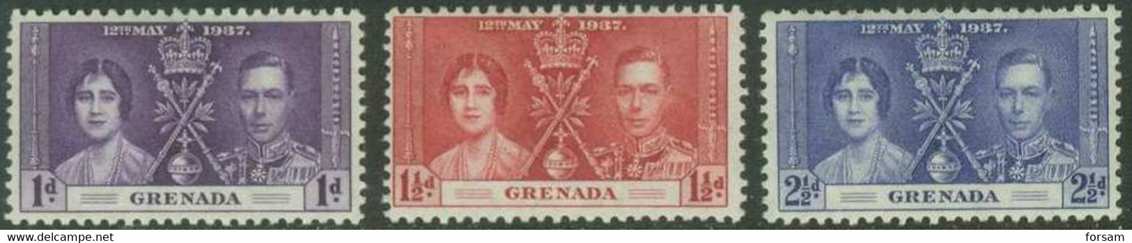 GRENADA..1937..Michel # 120-122...MLH. - Granada (...-1974)