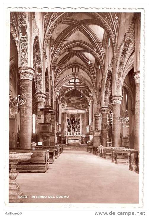 Italia 1943. Cartolina Viaggiata  Di SALO´ - Interno Del Duomo. Timbro Commissione Provinciale Censura 24R. - Stamped Stationery