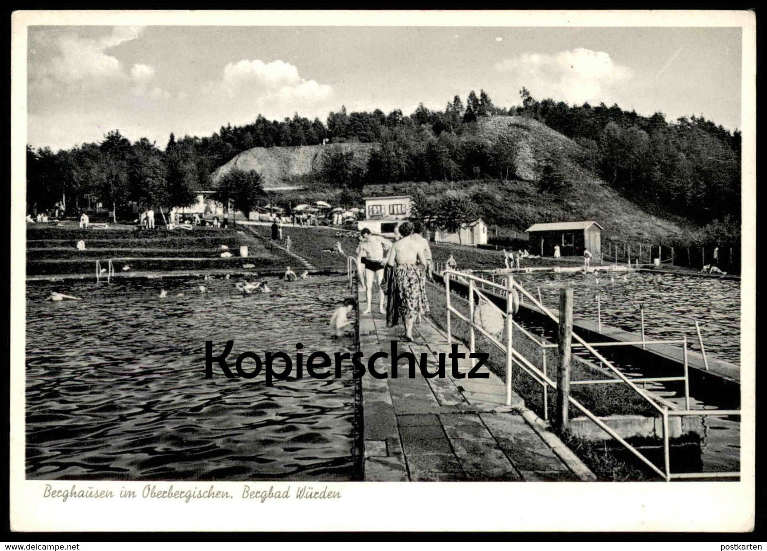 ALTE POSTKARTE BERGHAUSEN BERGBAD WÜRDEN BAD FREIBAD SCHWIMMBAD GUMMERSBACH Piscine Swimming Pool Ansichtskartepostcard - Gummersbach