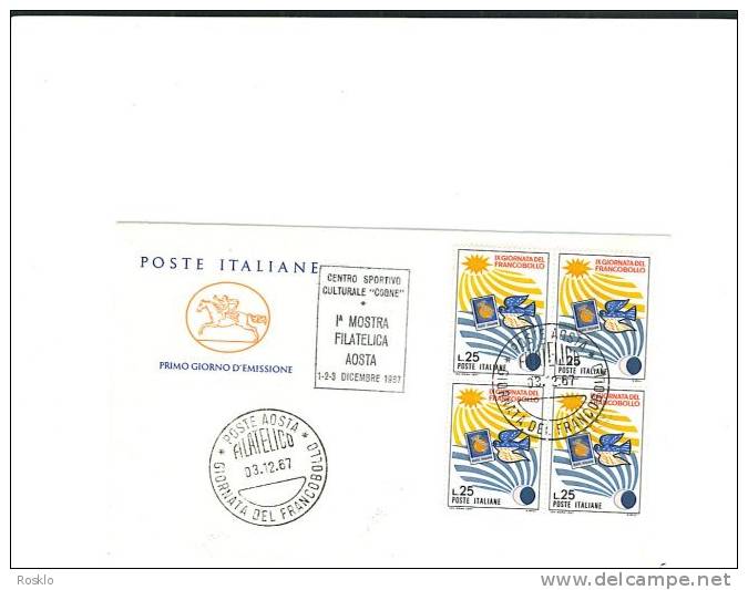 ITALIE / FDC / 3 ENV 1° MOSTRA FILATELIQUE AOSTE 1967 / DIFFERENTES / PARFAIT  ETAT - Sammlungen