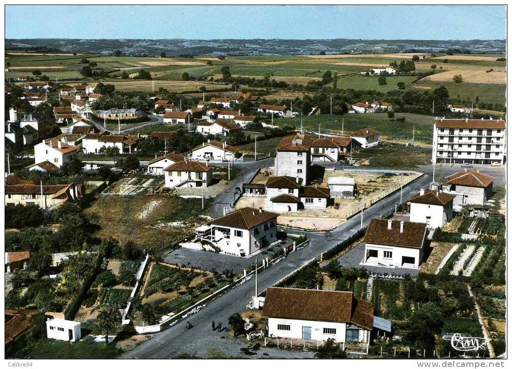 CPSM CASTELNAU Vue Générale Aérienne Et Le Nouveau Lotissement - Castelnau Riviere Basse