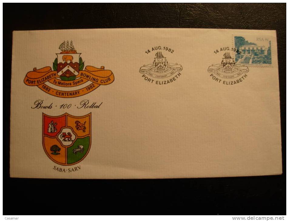 RSA Sudafrica Port Elisabeth Bowling Club Centenary Special Cover 1982 - Bocce