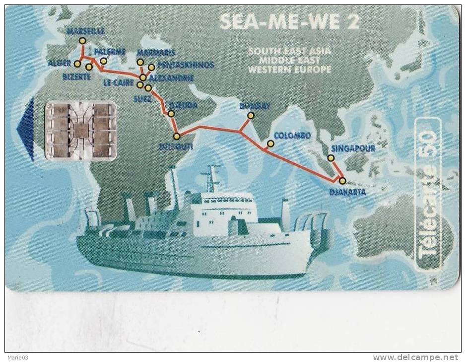 Télécarte 50U - Sea-ME-WE 2 - Câble Sous-marin Fibre Optique - Telekom-Betreiber