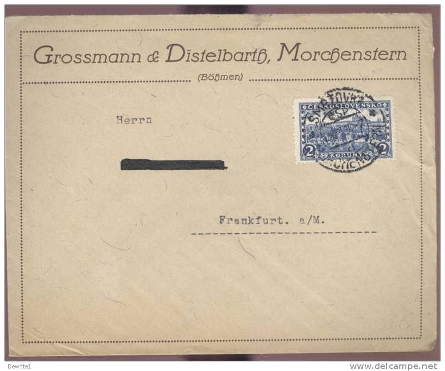 N° 225 Sur Enveloppe    Vers  Frankfurt   (Grossman & Distelbarth ,Morchenstern) - Autres & Non Classés