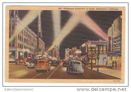 19453)cartolina Illustratoria Hollywood Boulevard Di Notte - Los Angeles