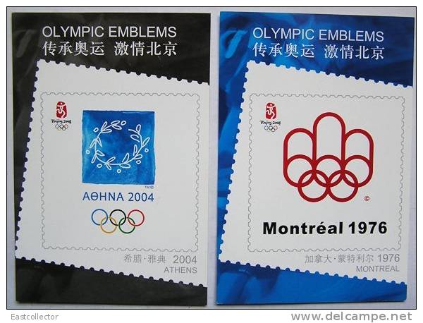 Post Cardx2  2008 Olympic Beijing , Athens 2004, Montreal 1976. - Olympic Games