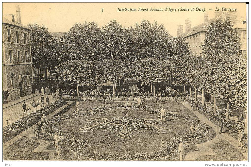 IGNY - Institution Saint Nicolas - Le Parterre - Voy. 1905 - Igny