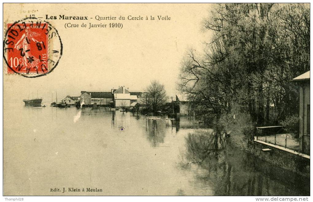 LES MUREAUX - Quartier Du Cercle à La Voile Pendant La Crue De 1910 - Limay