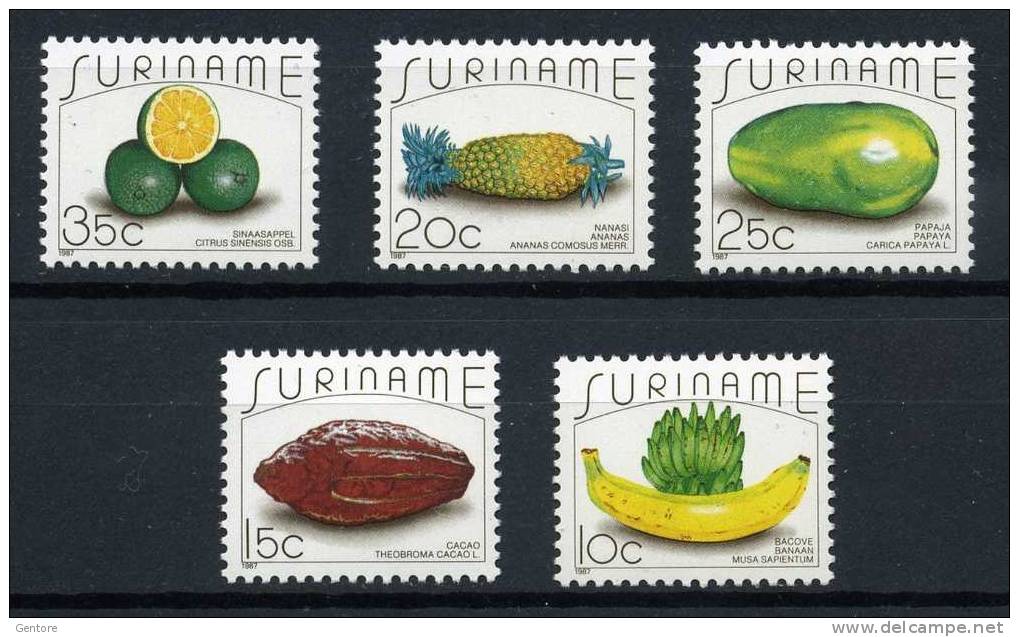 1987  SURINAME     Cpl. Set Of 5  Stamps Yvert Cat. N° 1088/92  Absolutely Perfect MNH ** - Fruits