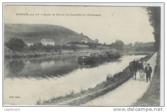 J 631 /  CPA  MAREUIL SUR AY   (51)  BORD DE MARNE LA BOUTEILLE DE CHAMPAGNE - Mareuil-sur-Ay