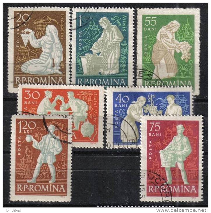 Rumänien; 1960; Michel 1934/40 O; Winzer In Trachten; Weinbau - Oblitérés