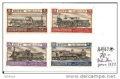 Egym160-63/ ÄGYPTEN - Eisenbahnkongress 1933 * (train, Lokomotive)) - Unused Stamps