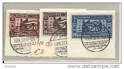 Egym337-9/  ÄGYPTEN -  (Auge /ojo/ Eye) Ophthalmology-Kongress 1937, Sonderstempel L.a.Briefstück - Used Stamps