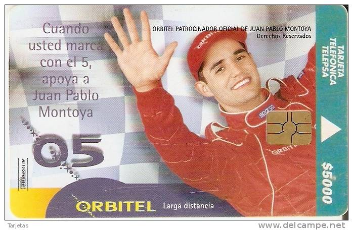 TARJETA DE COLOMBIA DE JUAN PABLO MONTOYA  (ORBITEL) - Colombia