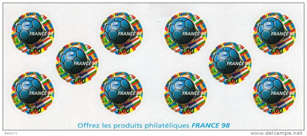 France : Carnet N° BC3140 Xx Année 1998, Coupe Du Mode De FootBall En France, Jamais Plié - Commemoratives