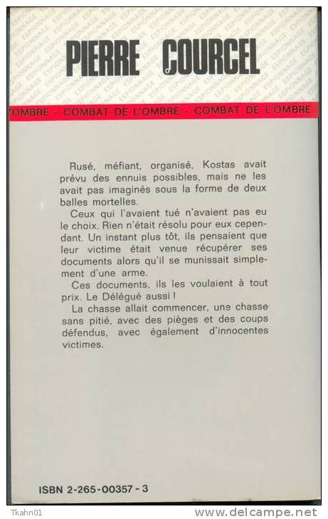 FLEUVE-NOIR COMBAT DE L´OMBRE N° 1336 " L´OTAGE DU DELEGUE " PIERRE-COURCEL - Fleuve Noir