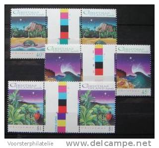 CHRISTMAS ISLANDS 1993 MI 388-90 GUTTER PAIR CHRISTMAS NOËL POSTFRIS MNH ** NEUF - Christmaseiland