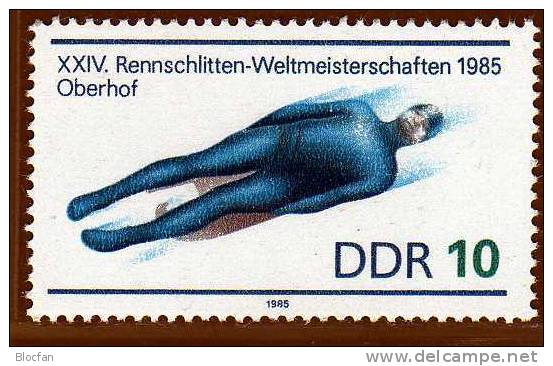 Rennschlitten - WM In Oberhof  DDR 2923 ** Plus  2923 O 1€ - Invierno