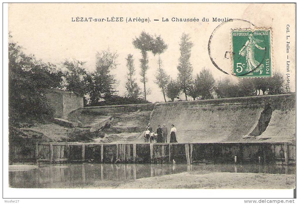 CPA  LEZAT SUR LEZE  La Chaussée Du Moulin - Lezat Sur Leze