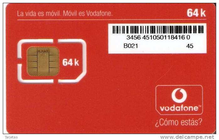 TARJETA DE ESPAÑA DE VODAFONE  GSM-SIM NUEVA-MINT - Vodafone