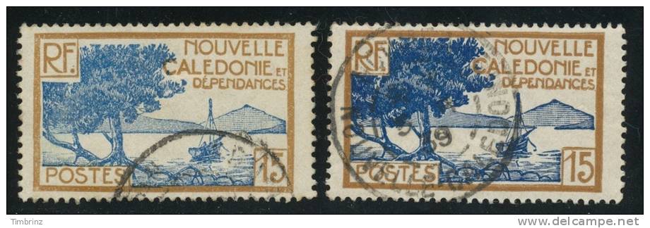 NOUVELLE-CALEDONIE 1928 - Yv. 144 Obl. X 2 Variétés Nuances TB- Baie Des Palétuviers ..Réf.NCE10668 - Used Stamps