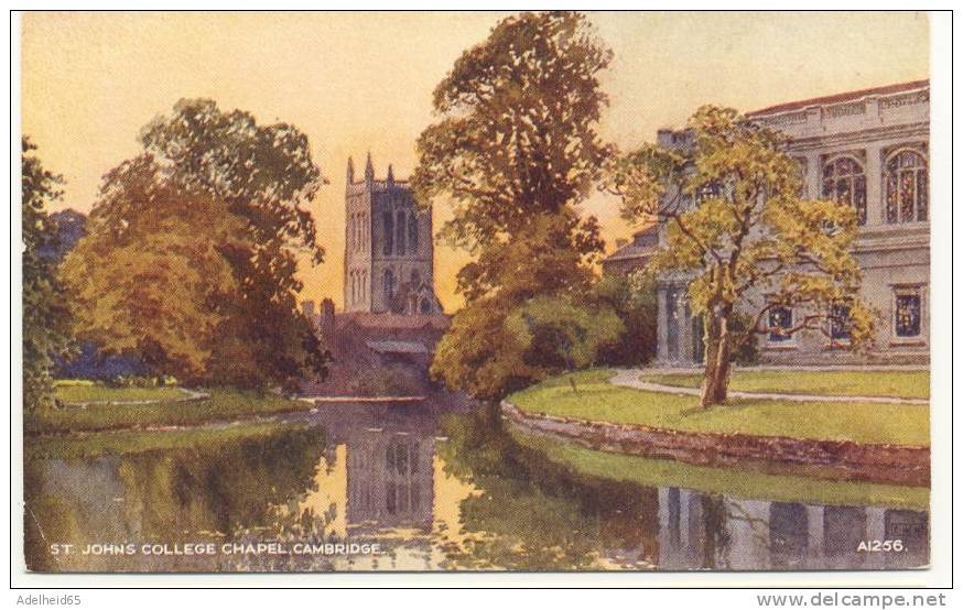 Watercolour, St John´s College Chapel, Cambridge, Valentine Art Colour PC - Cambridge