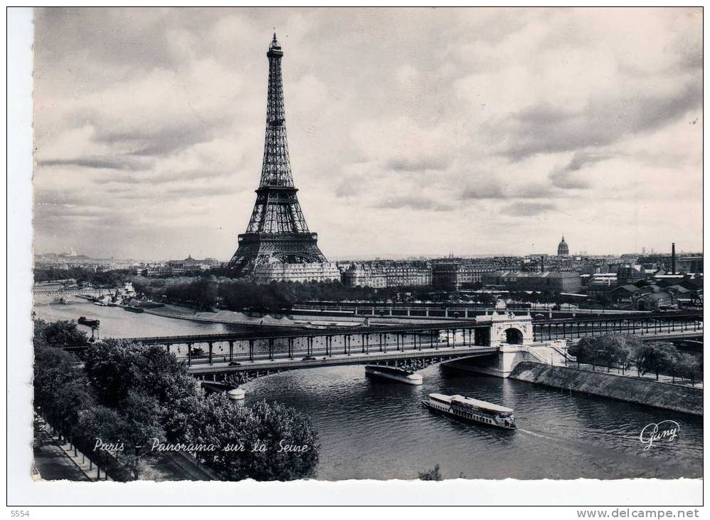 Cpsm 75 PARIS  PANORAMA SUR LA SEINE PONT PENICHE - The River Seine And Its Banks