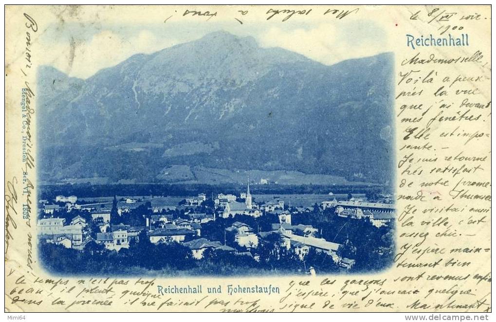 ALLEMAGNE . BAVIERE . REICHENHALL UND HOHENSTAUFEN  .    ( CARTE   1900 ) LITHOGRAPHIE - Bad Reichenhall