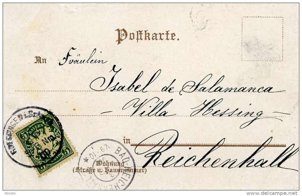 ALLEMAGNE . BAVIERE . ( CARTE   1900 ) LITHOGRAPHIE - Bad Reichenhall