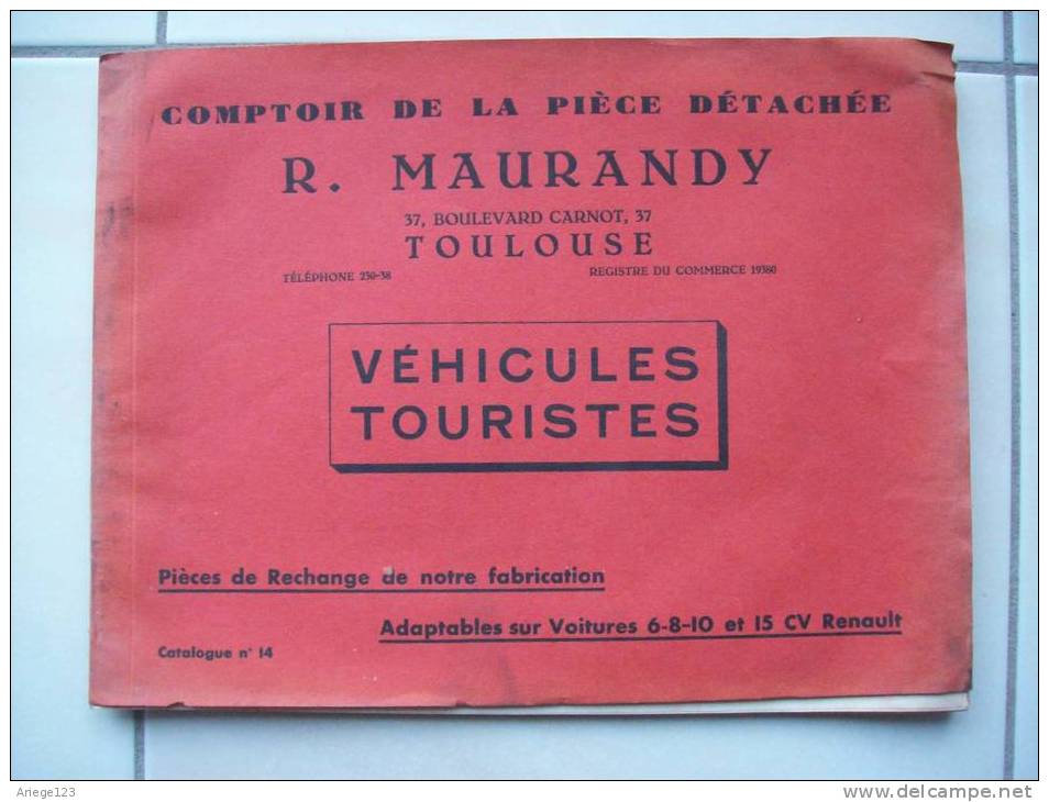 Comptoir De La Piece Detachee,maurandy,bd Carnot Toulouse,catalogue Pieces Voitures Renault,6.810.cv - Auto