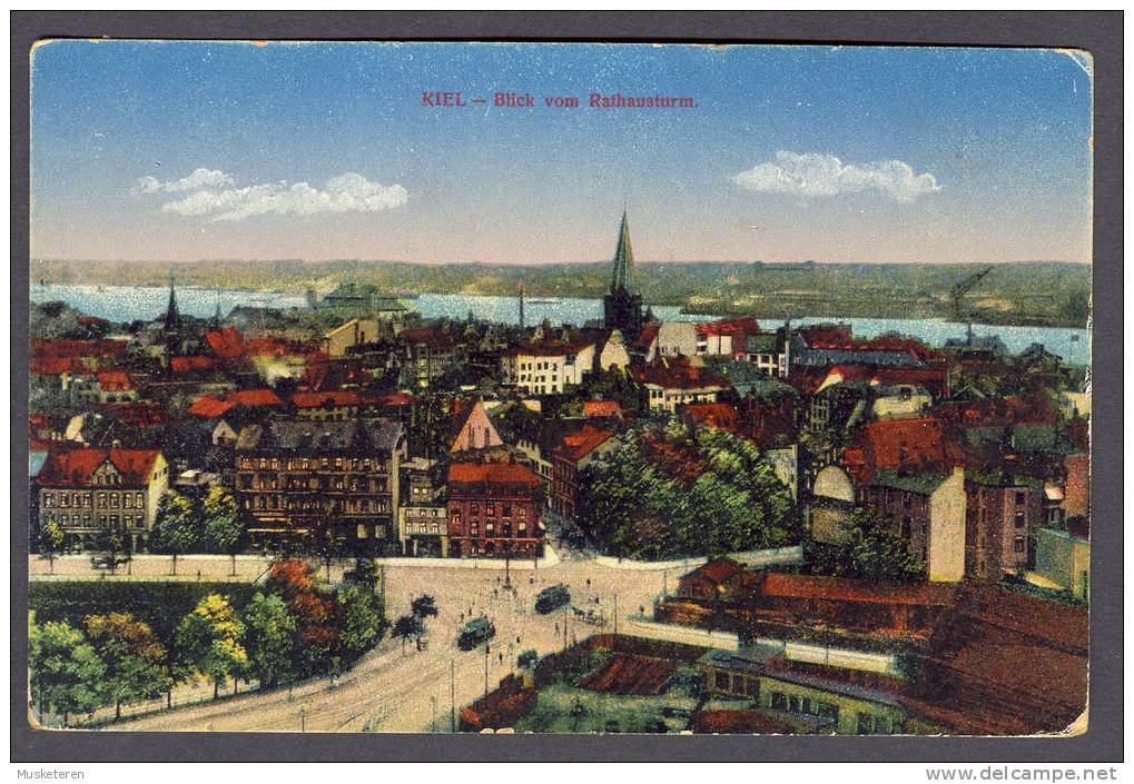 Germany Schleswig-Holstein Kiel Blick Vom Rathausturm Alte Postkarte Old Card Mint - Kiel