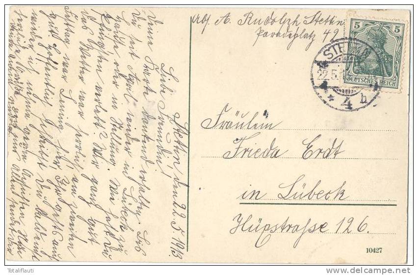 Stettin In Den Anlagen Vor Dem Königstor Belebt  Szczecin 22.5.1913 Gelaufen TOP-Erhaltung - Pommern