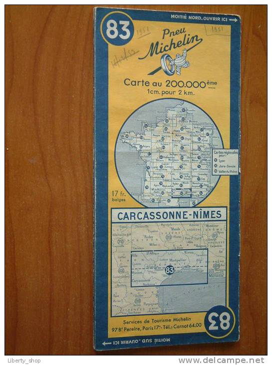 CARCASSONNE - NIMES / 1951 - MICHELIN ! - Europe