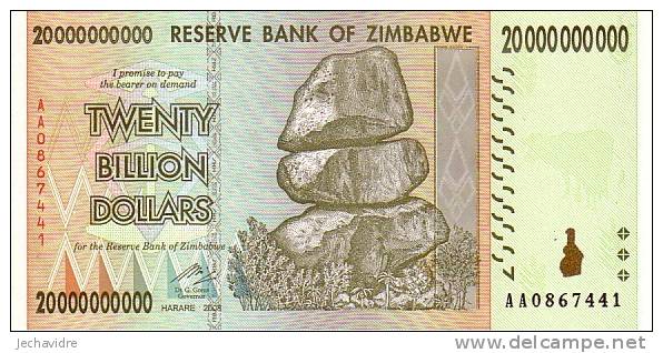 ZIMBABWE   20 Billion Dollars   Daté De 2008     ***** BILLET  NEUF ***** - Simbabwe