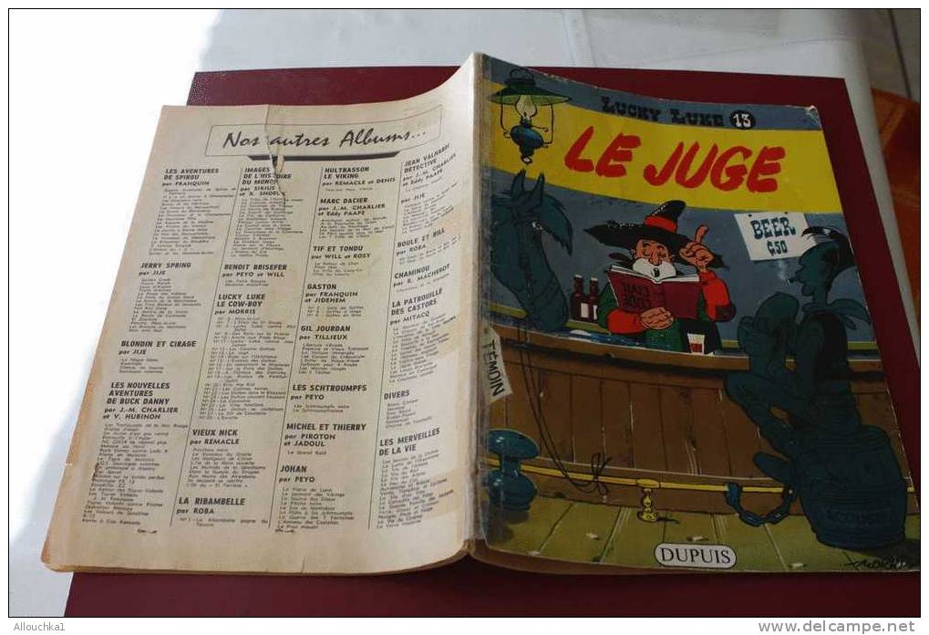 DE 1966 -LUCKY LUKE -"LE JUGE" DE DUPUIS PAS DE COUVERTURE ARRIERE VOIR SCANN QQ DECHIRURES MAIS DE 1966 - Lucky Luke