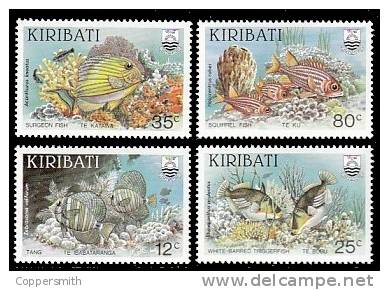 (001) Kiribati  Reef Fishes / Poissons / Fische / Vissen  ** / Mnh  Michel 451-54 - Kiribati (1979-...)