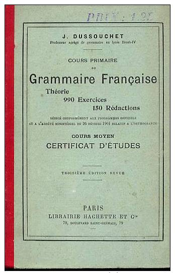 Grammaire Française - De 1904  - Nombreuses Gravures - 1901-1940