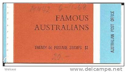 AusMH42(b)/ Mi.Nr. 410-13 Berühmte Australier  Im Heftchen (kompl.) ** - Booklets