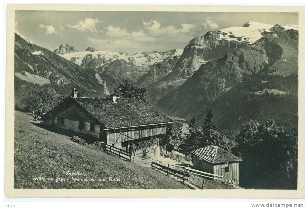 Schweiz/Suisse: Engelberg - Flühmatt Gegen Spannörter Und Titlis, Stempel Restaurant Flühmatt - Engelberg