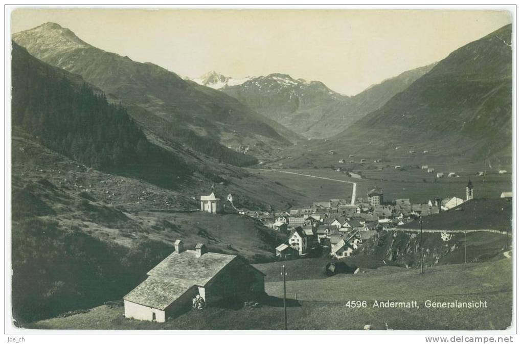 Schweiz/Suisse: AK Andermatt Generalansicht, 3 Scans - Andermatt