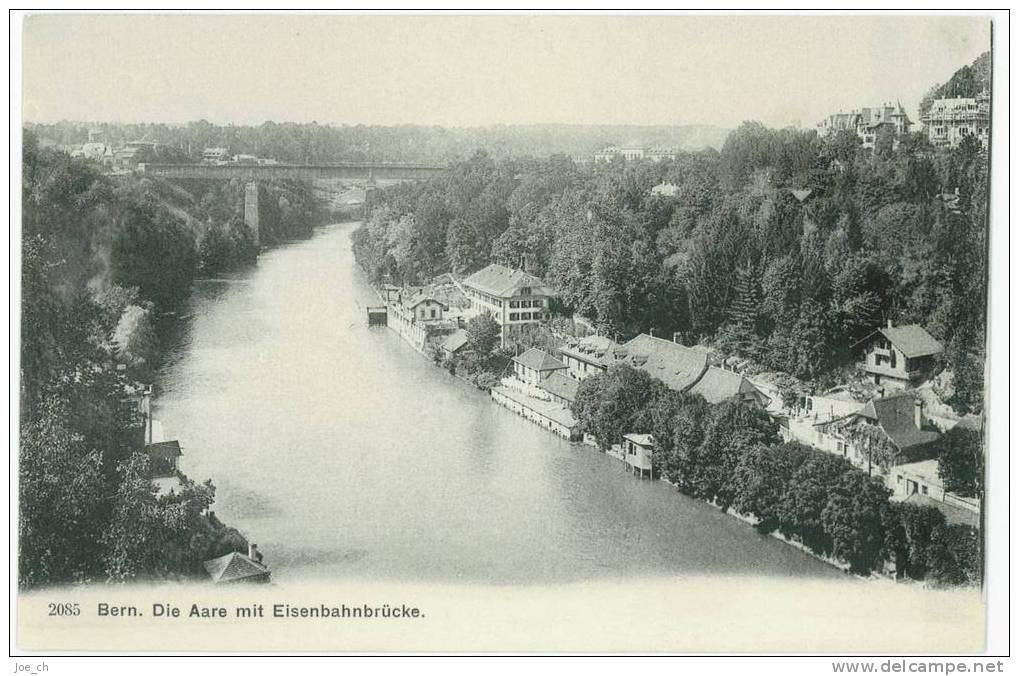 Schweiz/Suisse: AK Bern. Die Aare Mit Eisenbahnbrücke, 2 Scans - Bern