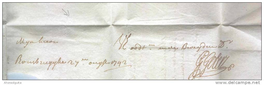 Lettre Précurseur  ROUSBRUGGHE 1742 Vers INGELMUNSTER - Port Encre 2 Sols    --  B0/934 - 1714-1794 (Paises Bajos Austriacos)